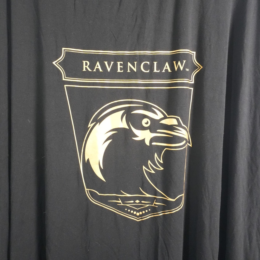 Harry Potter Ravenclaw Nightshirt Women One Size Black Gold Graphic Sleep Tee - Picture 6 of 7
